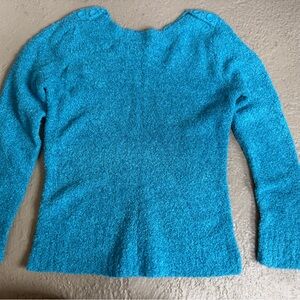 Merona turquoise Crew Neck Sweater with Button Details Vtg